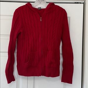 Ann Taylor cable knit zip sweater
